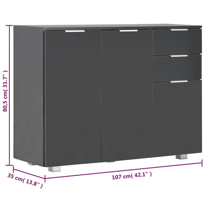Sideboard | Black | Engineered wood | Medium | Sideboard | Rectangular