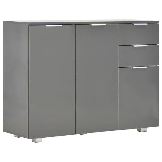 Sideboard | High Gloss Grey | Tough Engineered wood | Medium | Sideboard