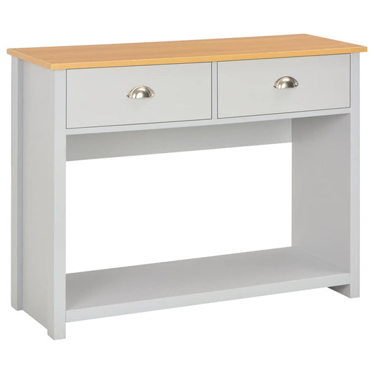 Console Table | Grey, Natural Wood Colour | Engineered wood with melamine