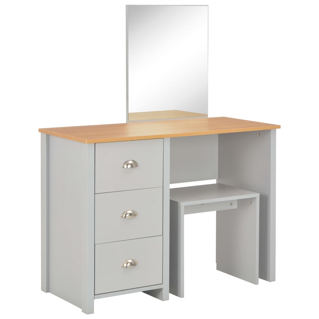 Dressing Table | Grey, Natural wood | Engineered wood with melamine