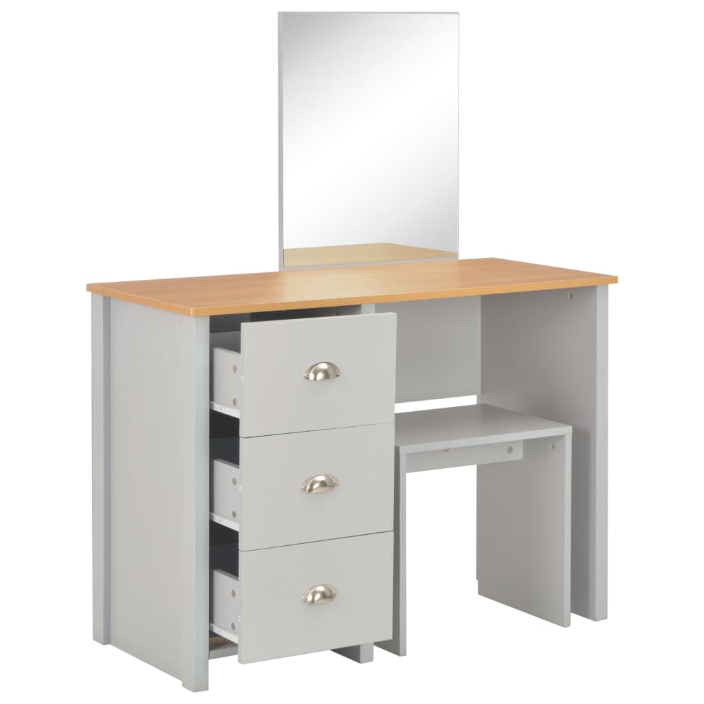 Dressing Table | Grey, Natural wood | Engineered wood with melamine