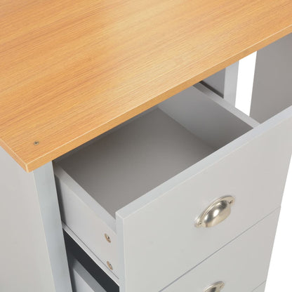 Dressing Table | Grey, Natural wood | Engineered wood with melamine