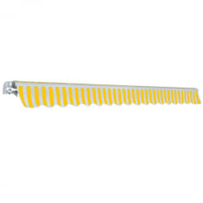 Folding Awning Manual Operated 600 cm Yellow/White
