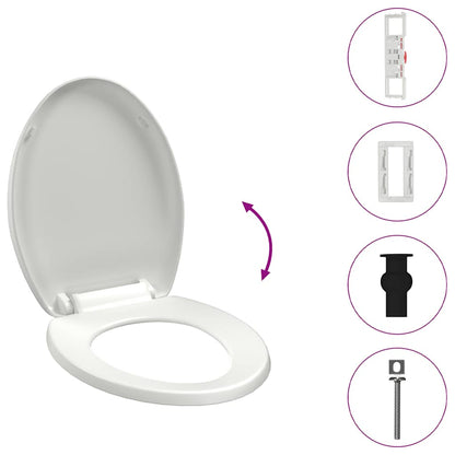 Soft-close Toilet Seat with Quick-release Design White