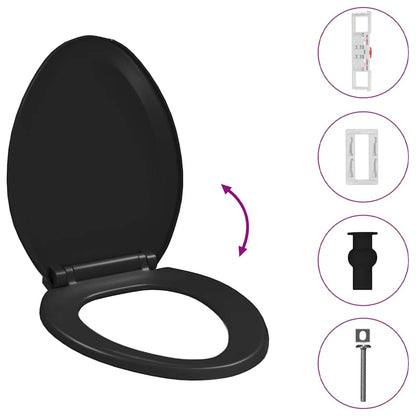 Soft-close Toilet Seat with Quick-release Design Black