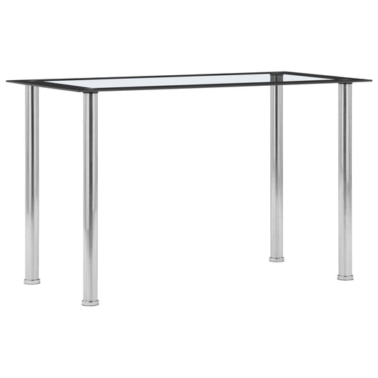 Dining Table | Black and Transparent | Tempered glass, stainless steel