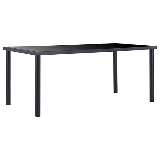 281855 vidaXL Dining Table Black 180x90x75 cm Tempered Glass