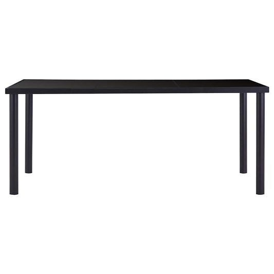 281855 vidaXL Dining Table Black 180x90x75 cm Tempered Glass
