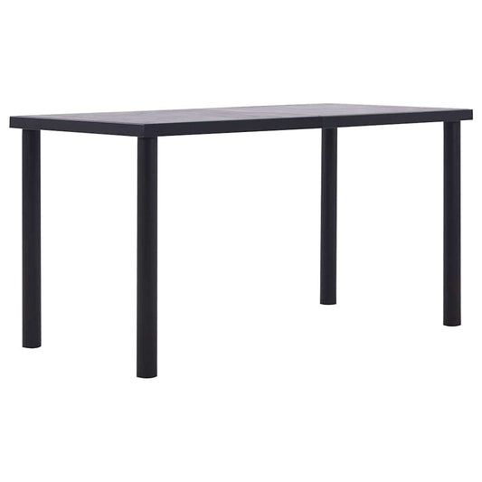Dining Table | Black and Concrete Grey | MDF, Metal | 140x70cm | Durable