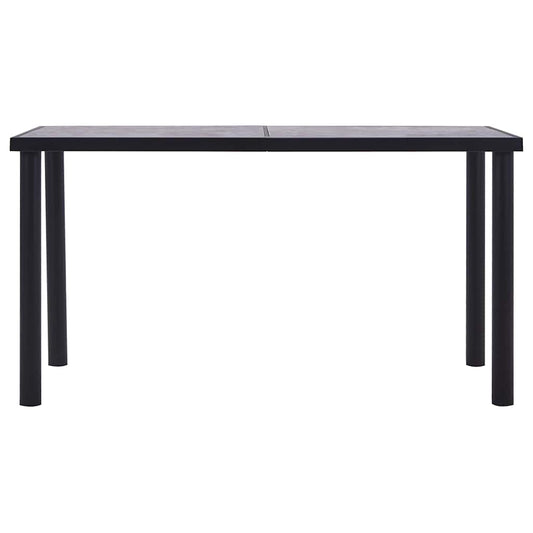 Dining Table | Black and Concrete Grey | MDF, Metal | 140x70cm | Durable
