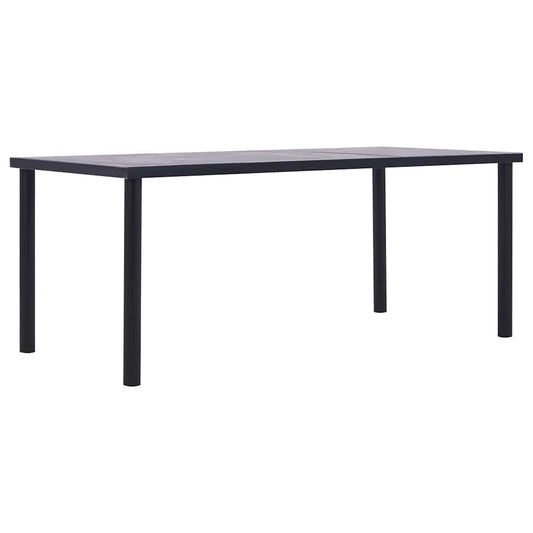 Dining Table | Black and Concrete Grey | MDF and Metal | 200x100 cm