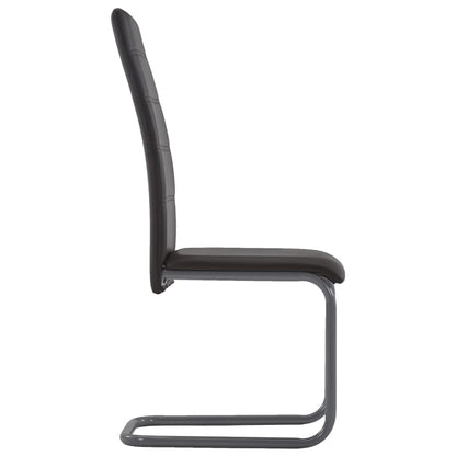 Cantilever Dining Chairs 2 pcs Brown Faux Leather