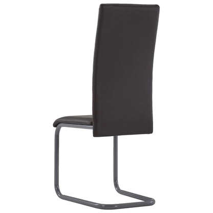 Cantilever Dining Chairs 2 pcs Brown Faux Leather