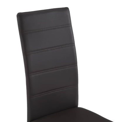 Cantilever Dining Chairs 2 pcs Brown Faux Leather