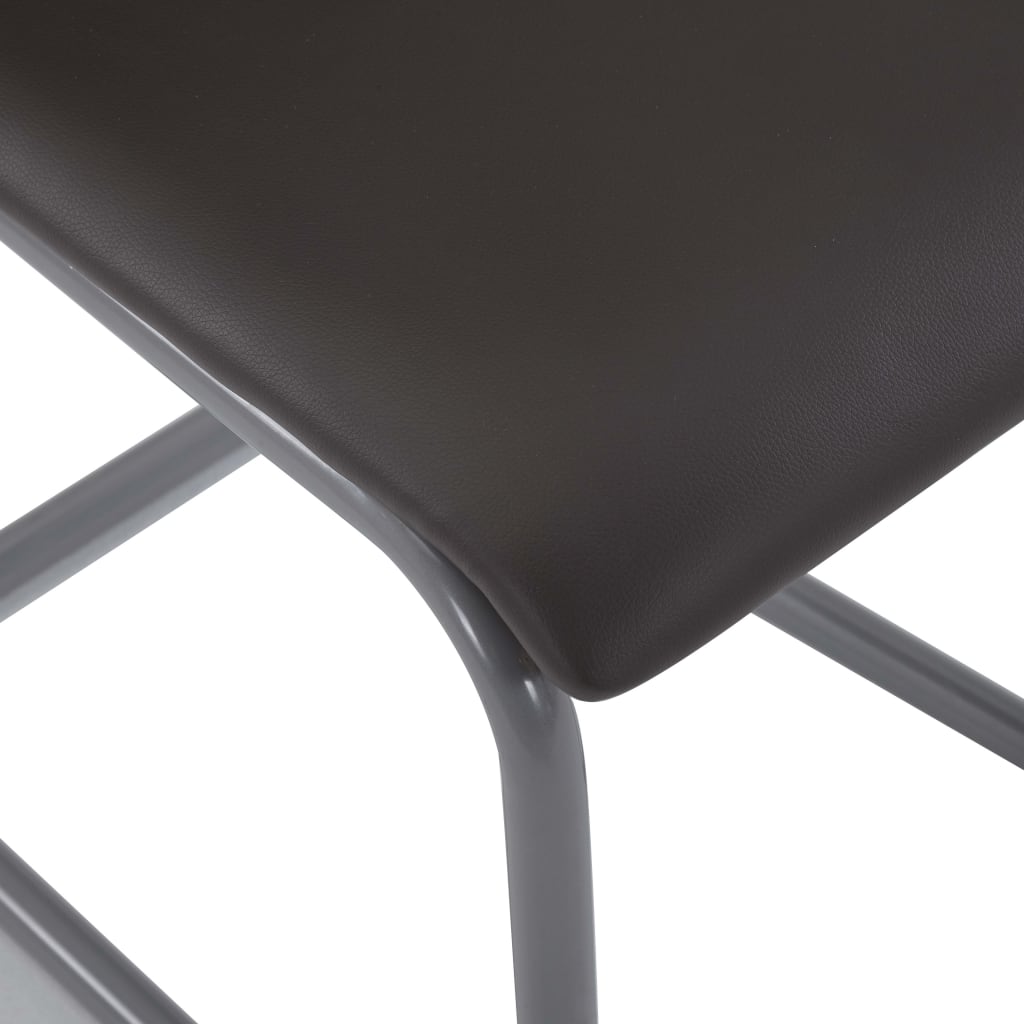 Cantilever Dining Chairs 2 pcs Brown Faux Leather