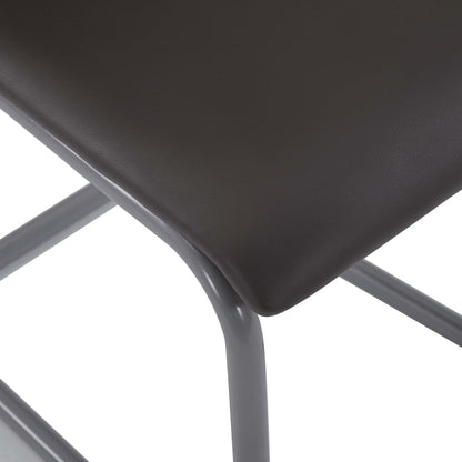 Cantilever Dining Chairs 2 pcs Brown Faux Leather