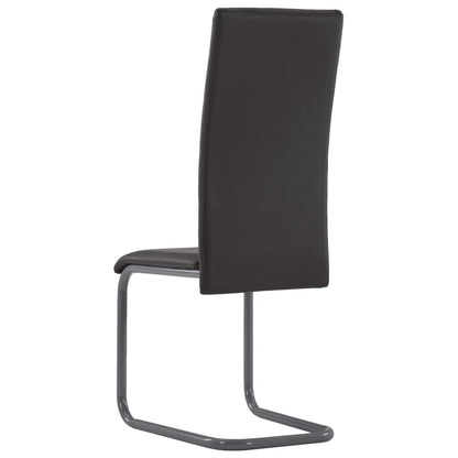 Cantilever Dining Chairs 4 pcs Brown Faux Leather