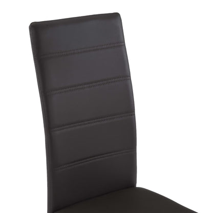 Cantilever Dining Chairs 4 pcs Brown Faux Leather
