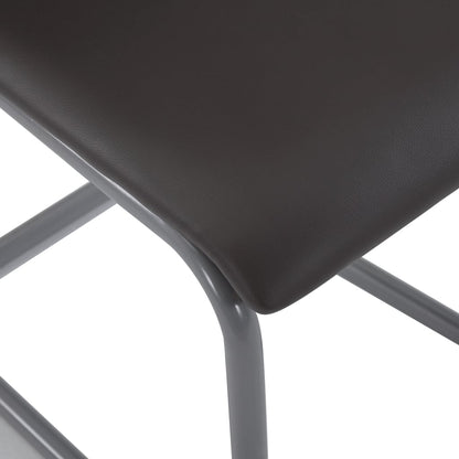 Cantilever Dining Chairs 4 pcs Brown Faux Leather