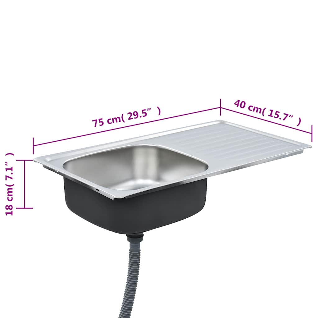 Kitchen Sink with Strainer Stainless Steel
