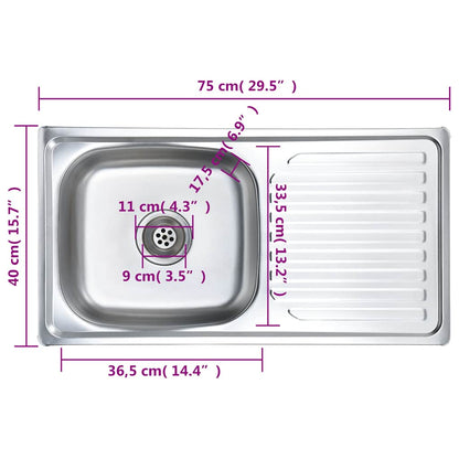 Kitchen Sink with Strainer Stainless Steel