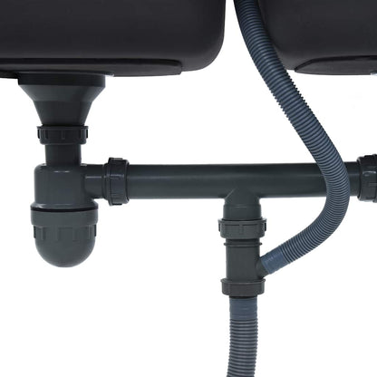 Kitchen Sink Double Basin with Strainer Stainless Steel