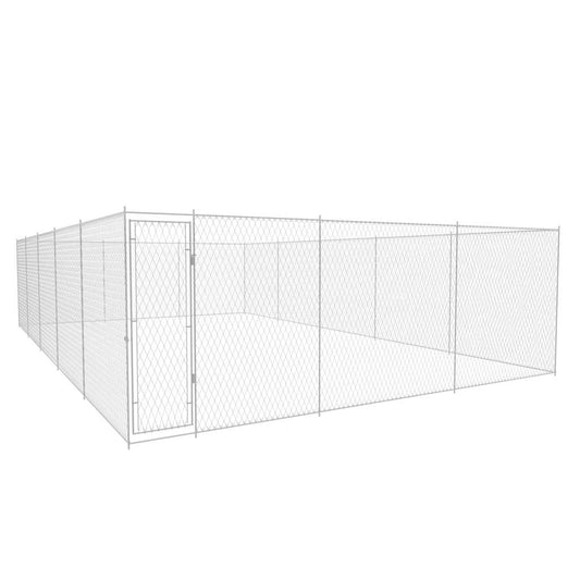 Dog Kennel | Silver | Galvanised Steel | Extra Large | Durable