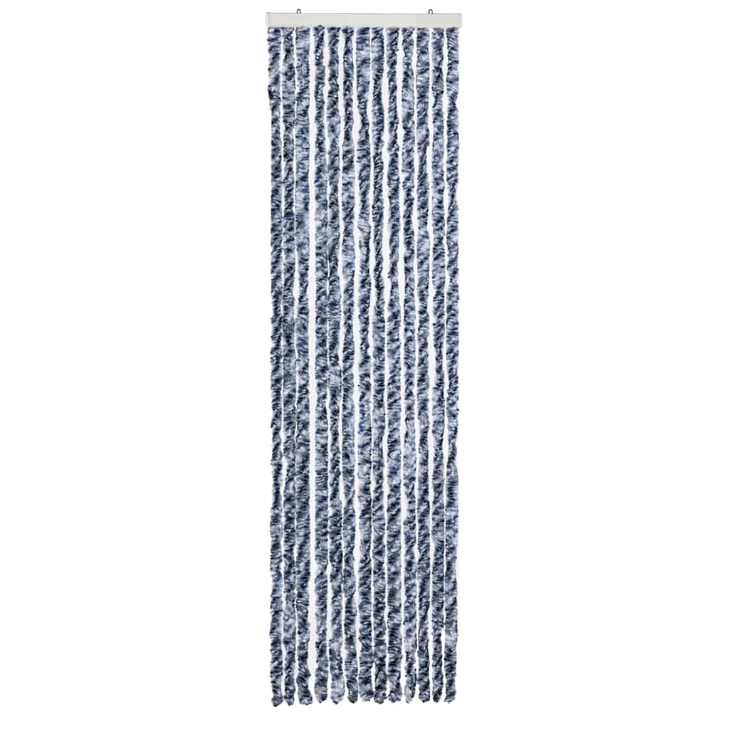 Insect Curtain Blue, White and Silver 56x185 cm Chenille