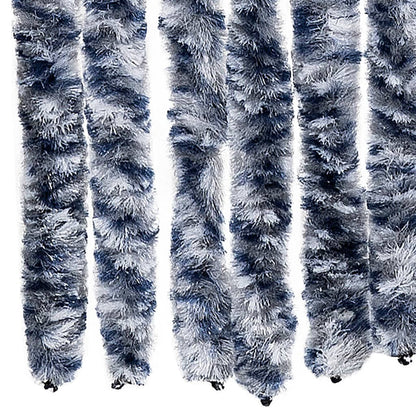Insect Curtain Blue, White and Silver 100x220 cm Chenille