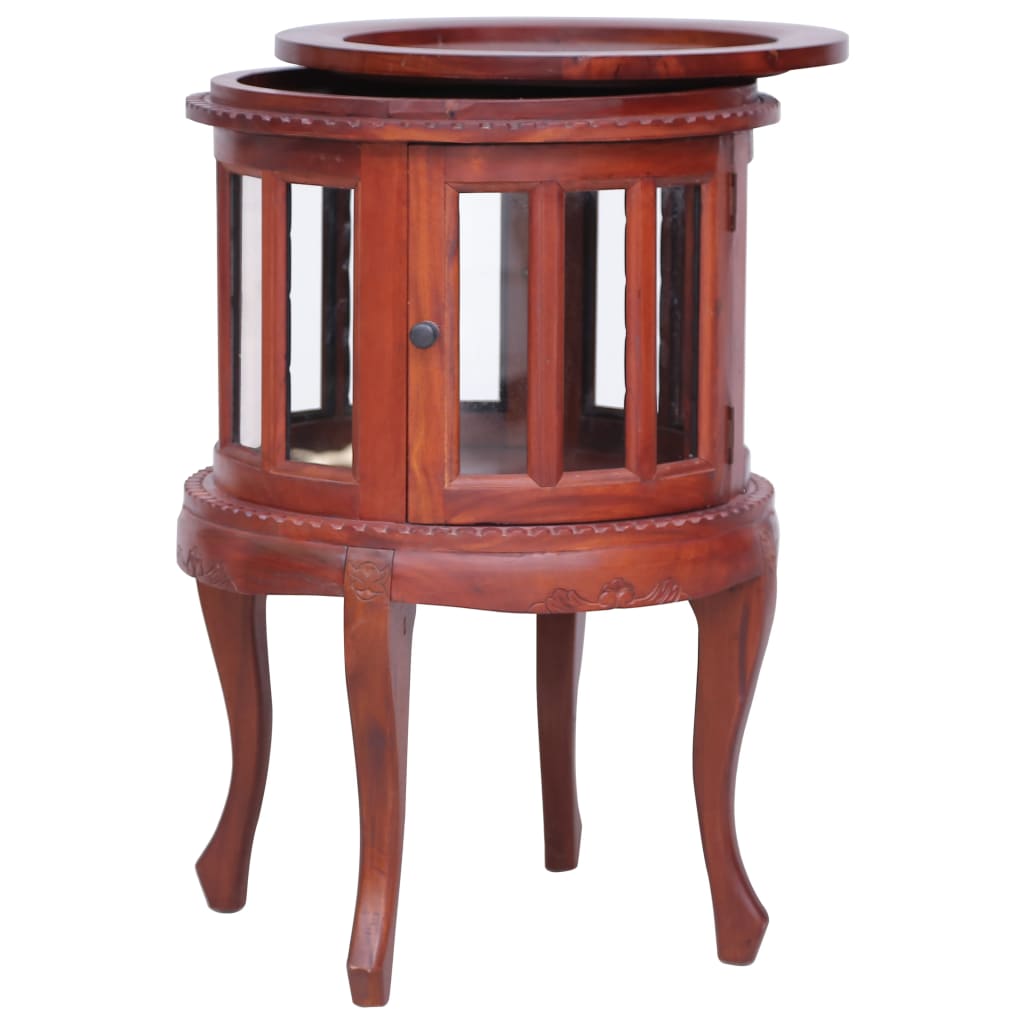 Vitrine Cabinet Brown 19.7"x19.7"x29.9" Solid Mahogany Wood