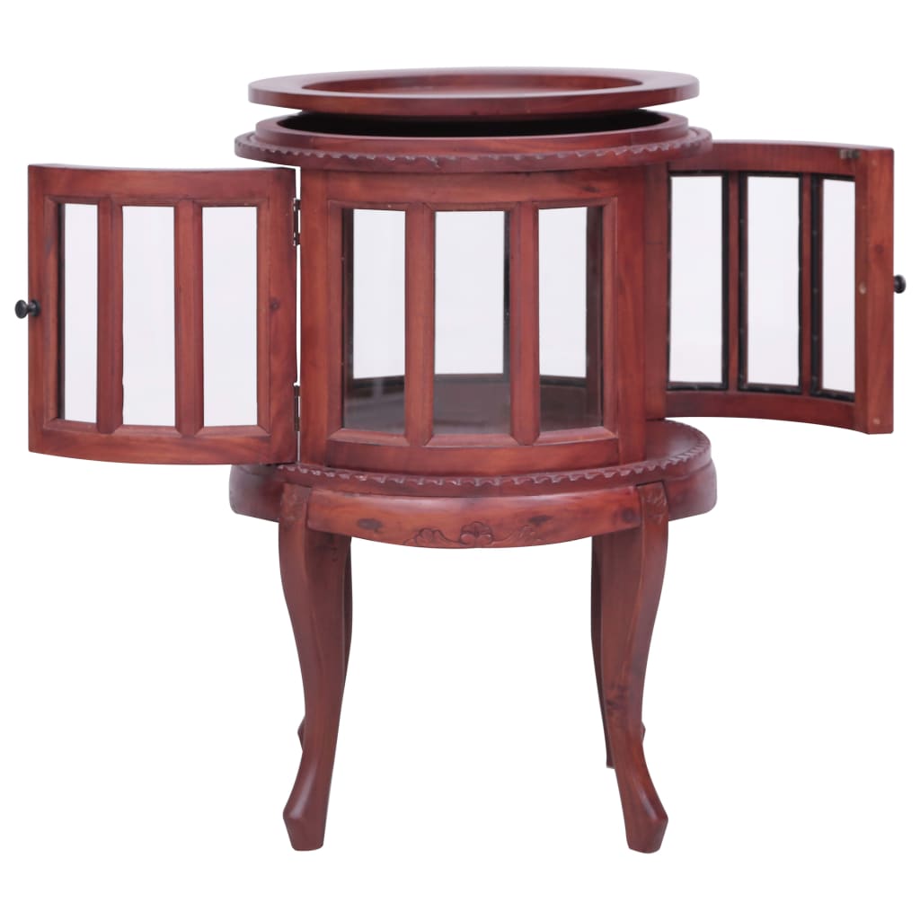 Vitrine Cabinet Brown 19.7"x19.7"x29.9" Solid Mahogany Wood