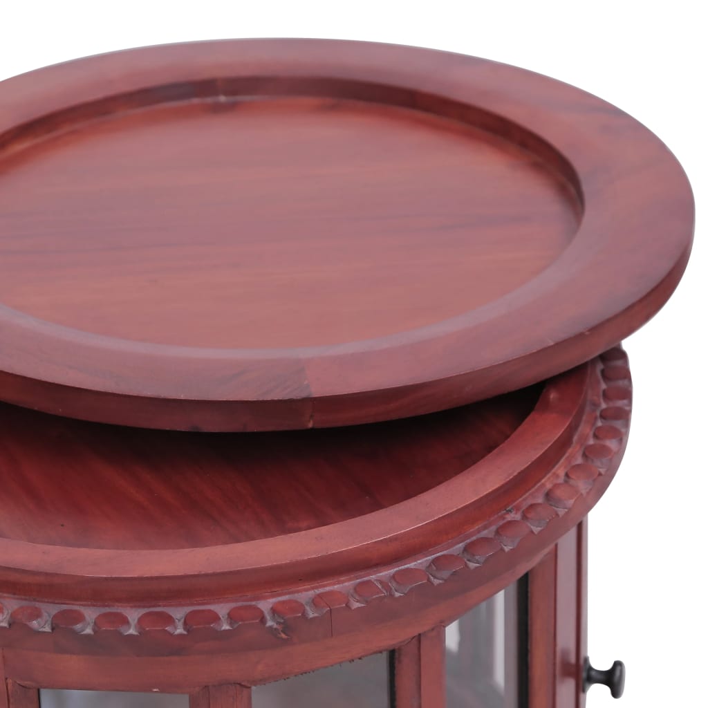 Vitrine Cabinet Brown 19.7"x19.7"x29.9" Solid Mahogany Wood
