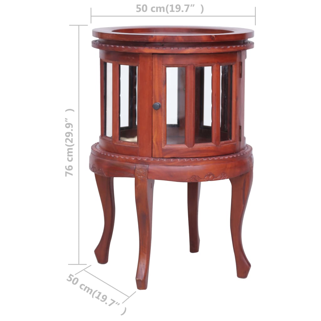 Vitrine Cabinet Brown 19.7"x19.7"x29.9" Solid Mahogany Wood