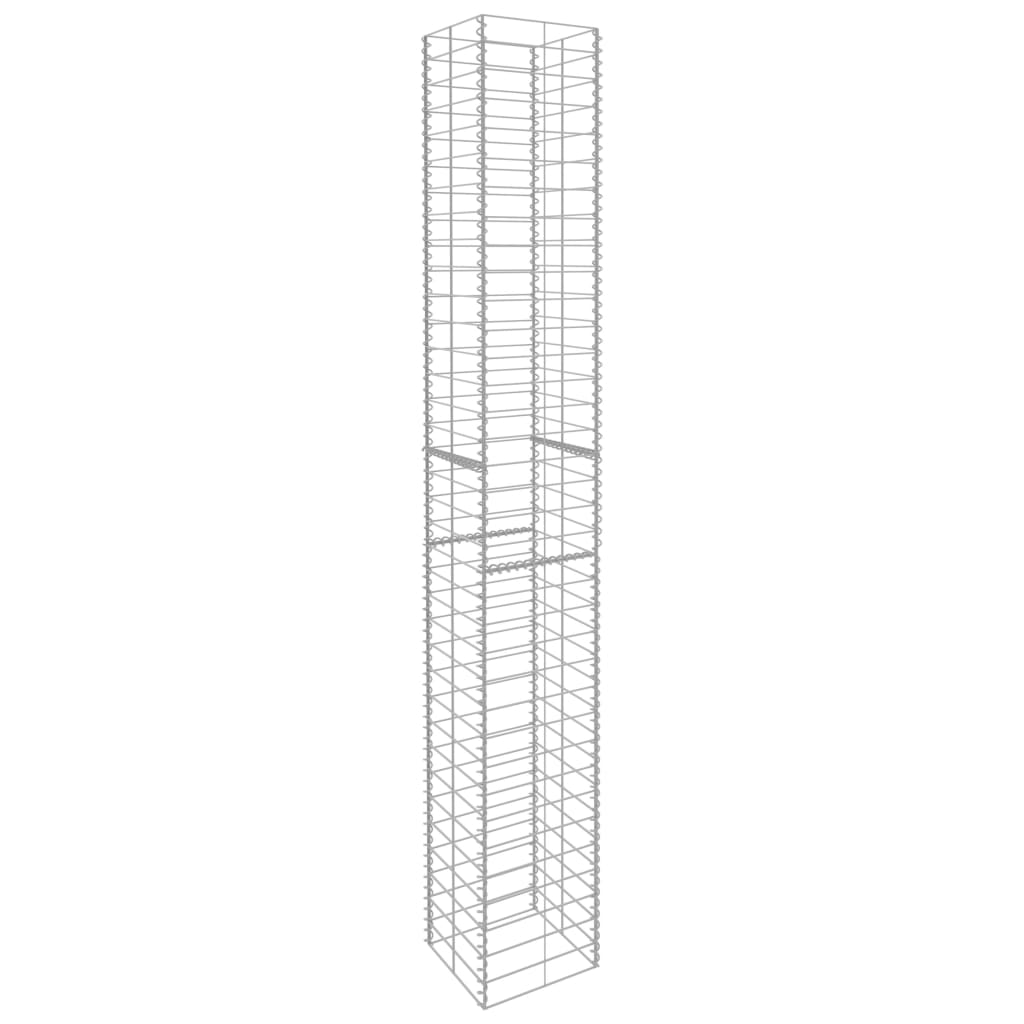 Gabion Baskets 3 pcs Galvanized Steel 9.8"x9.8"x77.6"