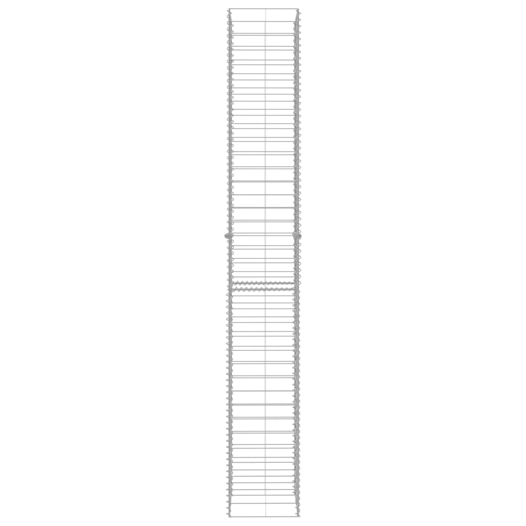 Gabion Baskets 3 pcs Galvanized Steel 9.8"x9.8"x77.6"
