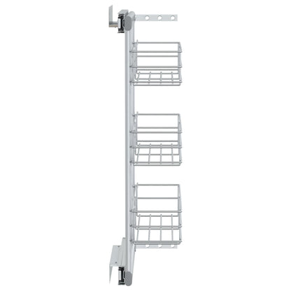 3-Tier Pull-out Kitchen Wire Basket Silver 47x15.5x55.5 cm