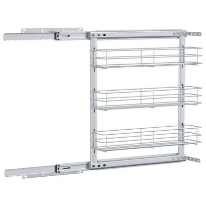 3-Tier Pull-out Kitchen Wire Basket Silver 47x15.5x55.5 cm