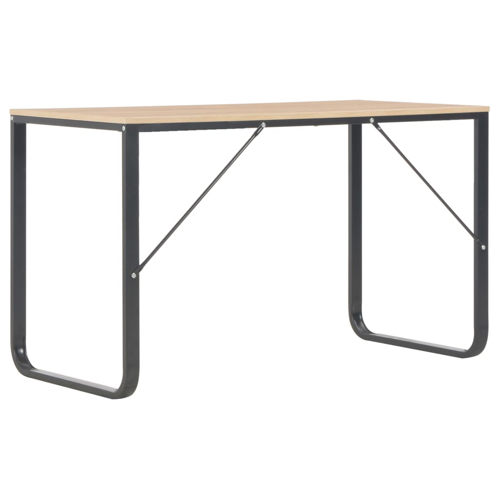 Computer Desk Black and Oak 47.2"x23.6"x28.7