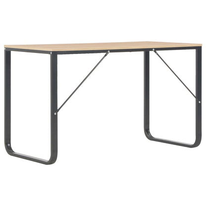 Computer Desk Black and Oak 47.2"x23.6"x28.7
