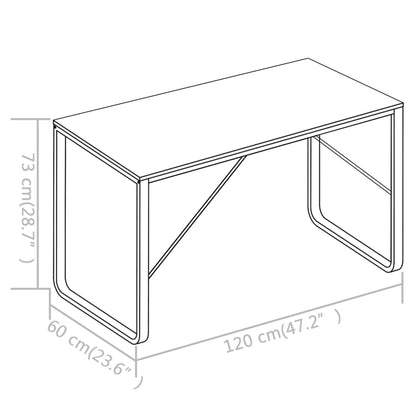 Computer Desk Black and Oak 47.2"x23.6"x28.7