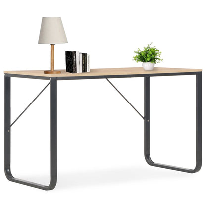 Computer Desk Black and Oak 47.2"x23.6"x28.7