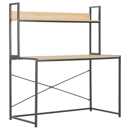 Computer Desk Black and Oak 47.2"x23.6"x54.3