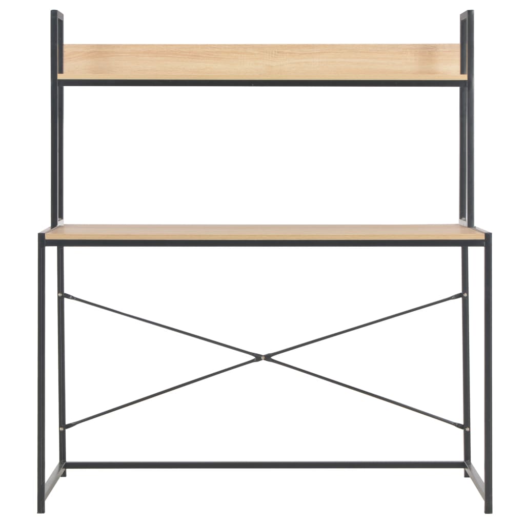 Computer Desk Black and Oak 47.2"x23.6"x54.3