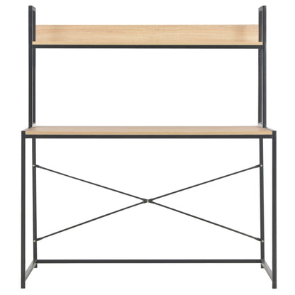 Computer Desk Black and Oak 47.2"x23.6"x54.3