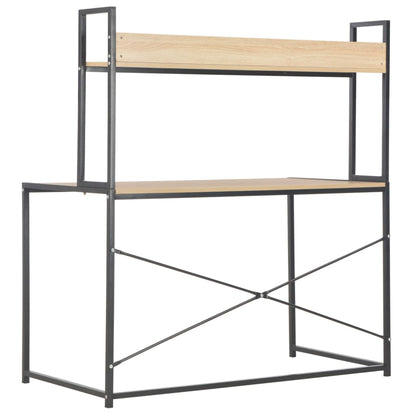 Computer Desk Black and Oak 47.2"x23.6"x54.3