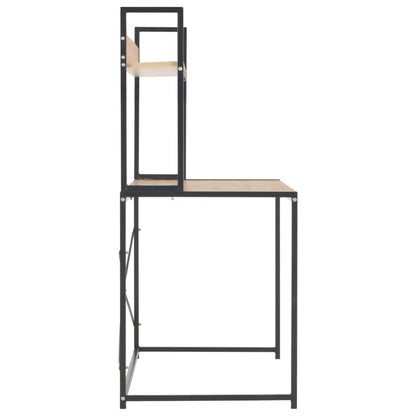 Computer Desk Black and Oak 47.2"x23.6"x54.3