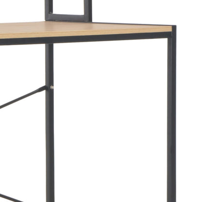 Computer Desk Black and Oak 47.2"x23.6"x54.3