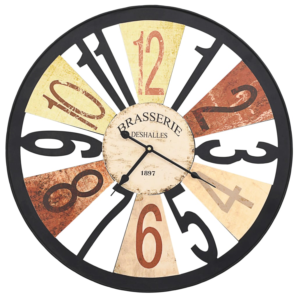 Wall Clock | Multicolour | Metal, Paper | 60 cm Diameter