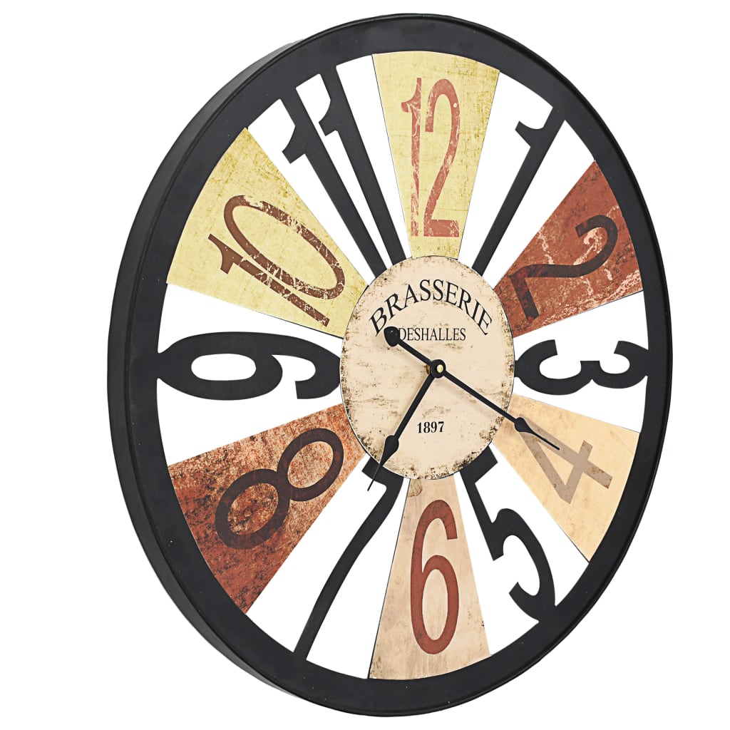 Wall Clock | Multicolour | Metal, Paper | 60 cm Diameter