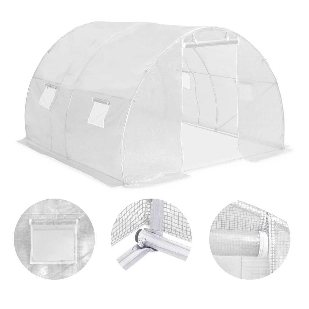 Greenhouse | White | Polyethylene mesh fabric and galvanised steel | 9m²